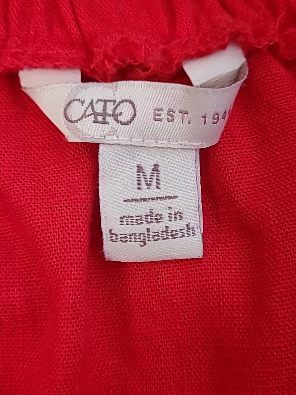 Bright Red Strapless Linen Blend Romper - Picture 4 of 5